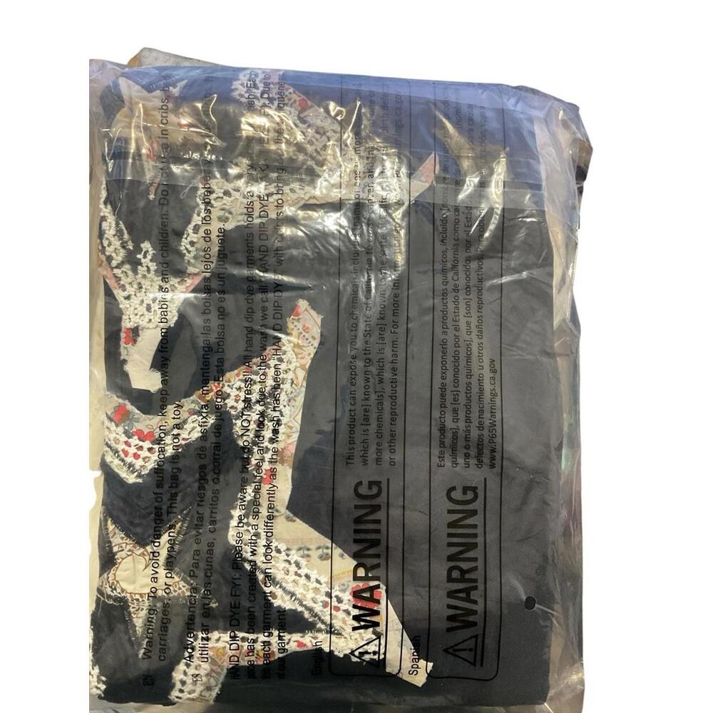 POL Black Patchwork Star Pants Large NIP 100% Cot… - image 5